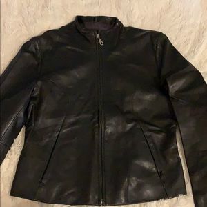 Black leather jacket